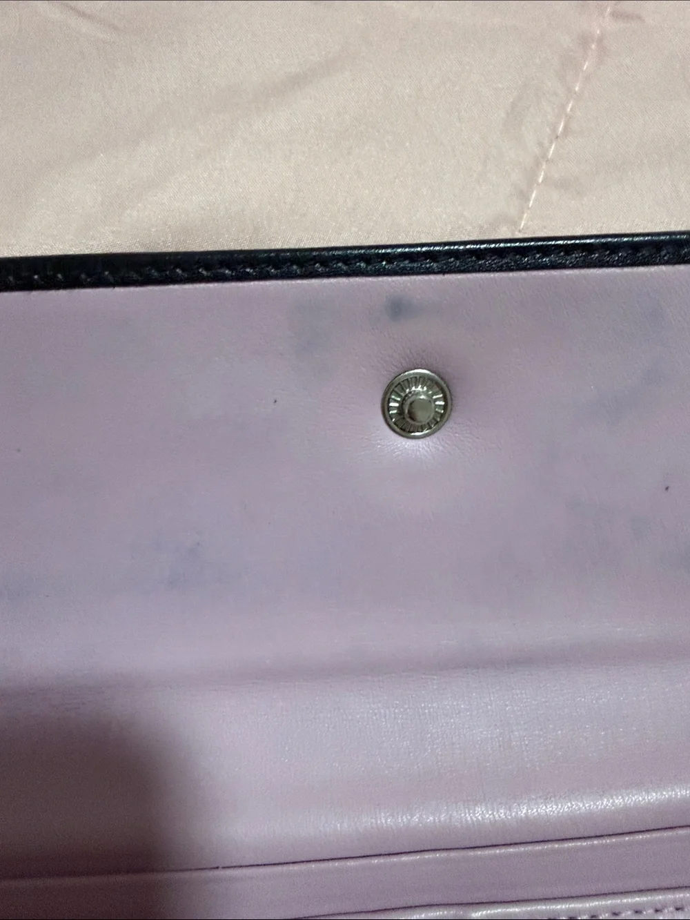 Black Leather Wallet with Contrast Stitching